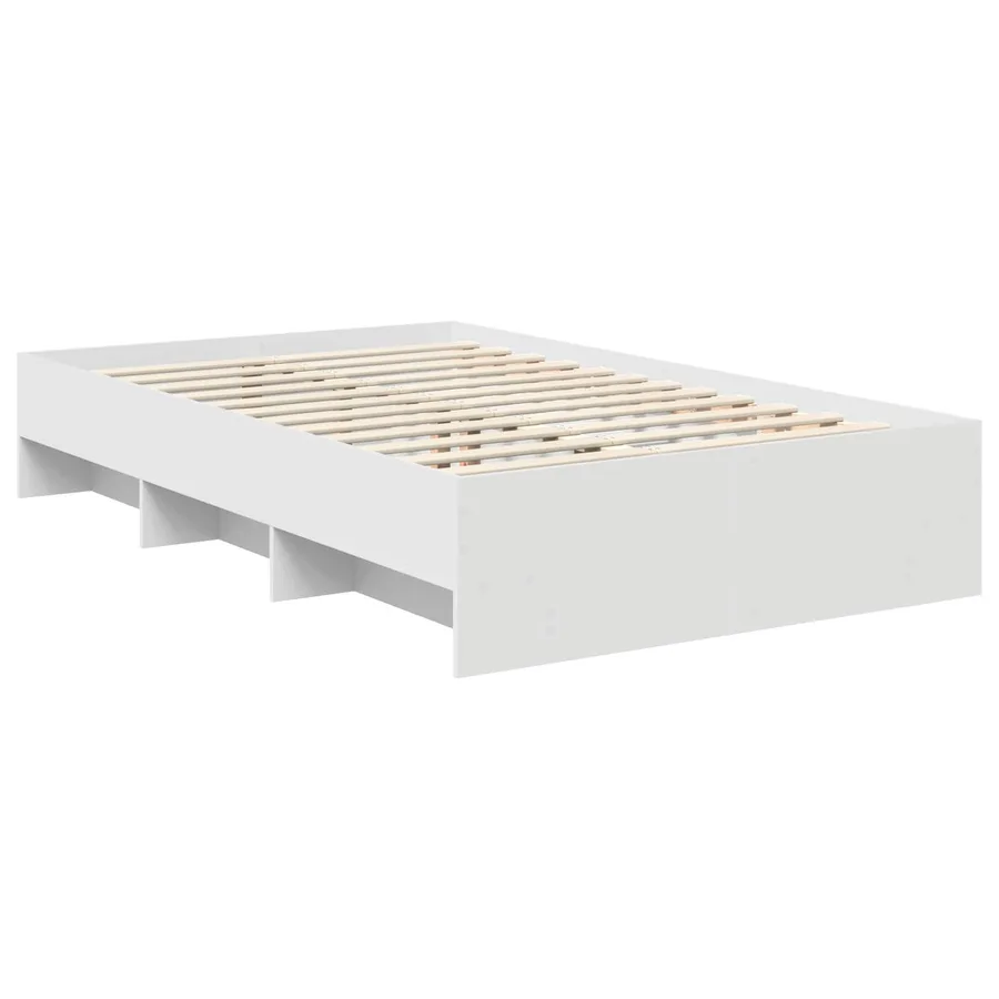 Cadre de lit Blanc 120 x 123 cm Bois d'ingénierie - 5