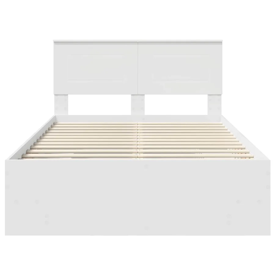 Cadre de lit Blanc 120 x 123 cm Bois d'ingénierie - 7