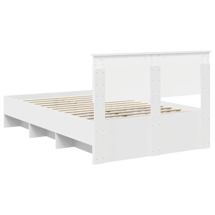 Cadre de lit Blanc 120 x 123 cm Bois d'ingénierie - 9
