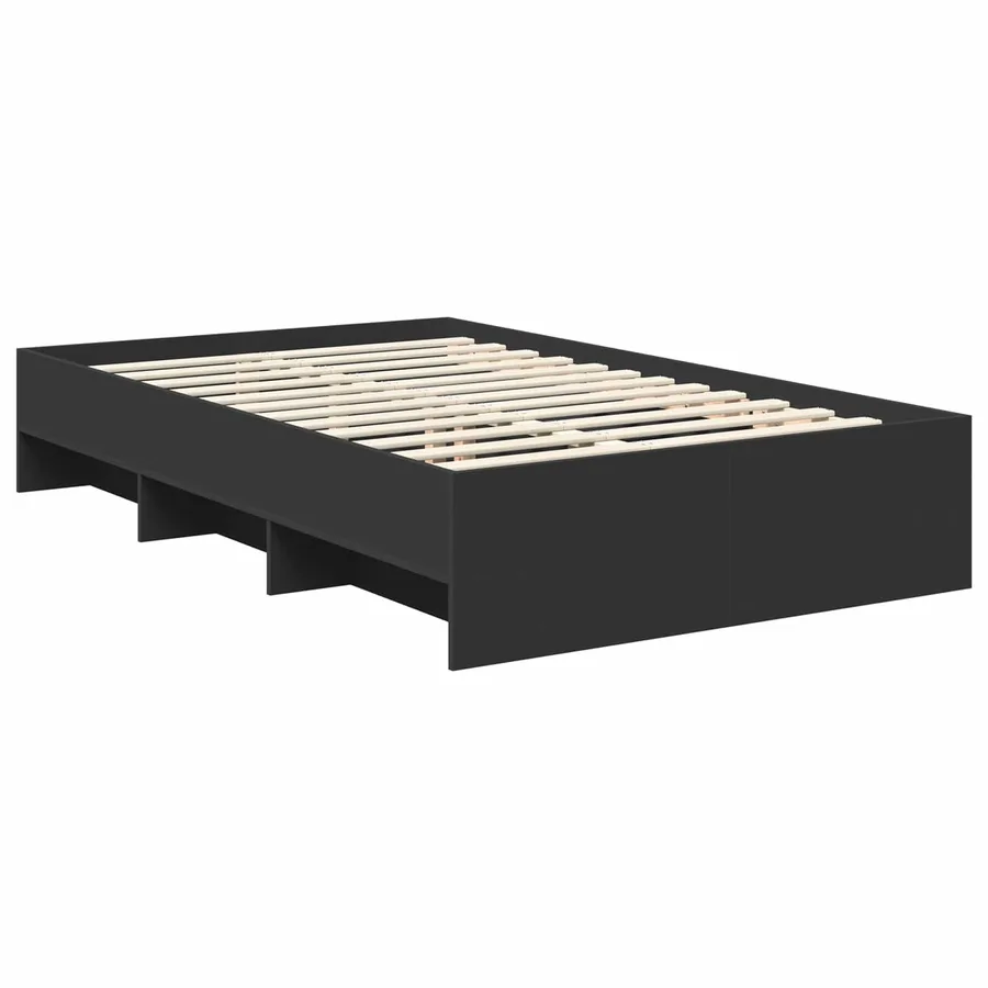 Cadre de lit Noir 120 x 123 cm Bois d'ingénierie - 5