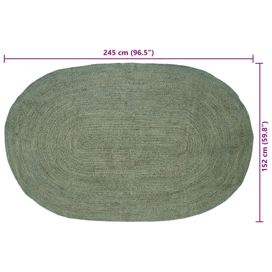 Tapis de surface Vert olive 152 x 245 cm Jute - 7