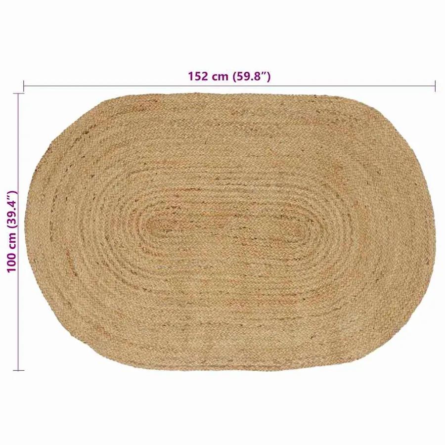 Tapis de surface Naturel 100 x 152 cm Jute - 7