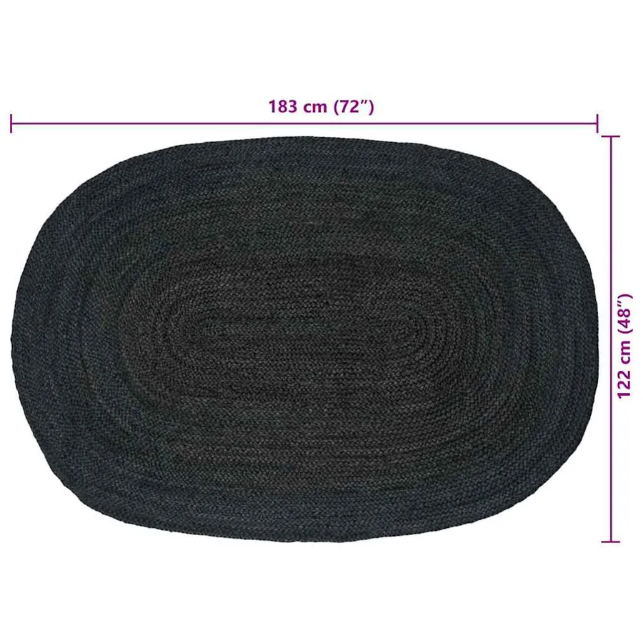 Tapis de surface Gris foncé 122 x 183 cm Jute - 8