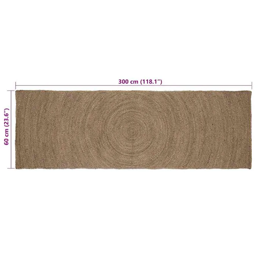 Tapis de surface Gris 60 x 300 cm Jute - 7