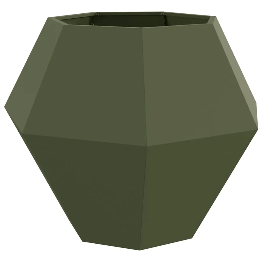 Jardinière 2 pc Vert olive 100 x 100 x 80 cm Acier - 5