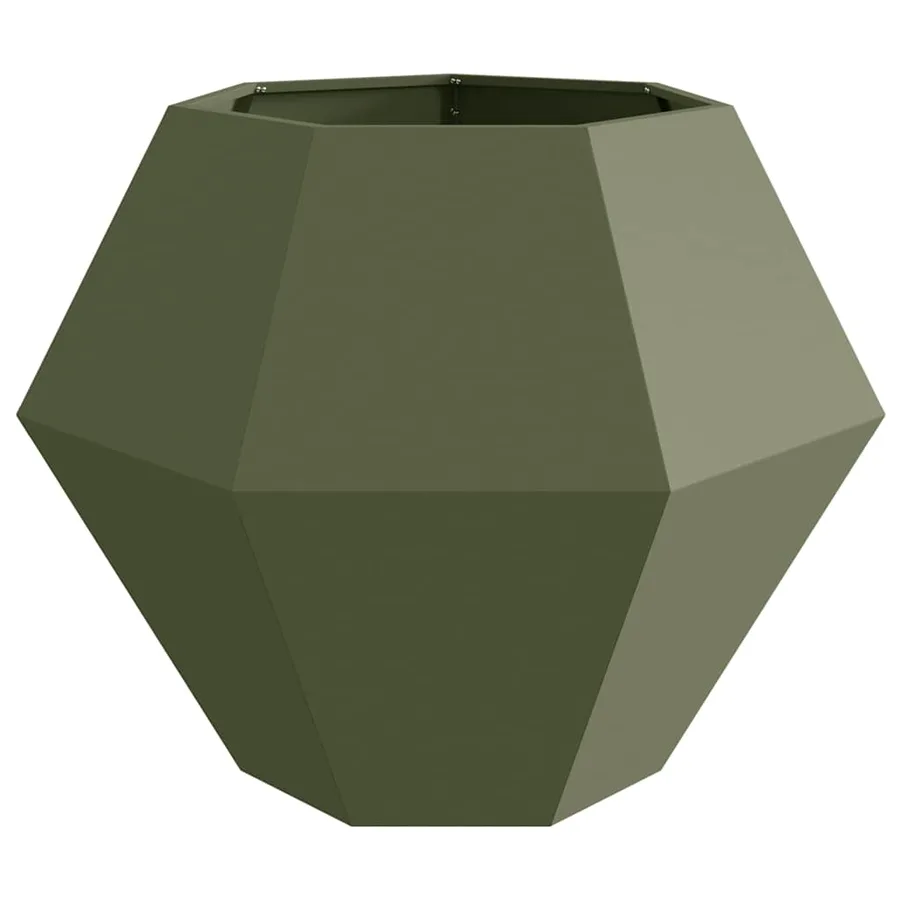 Jardinière 2 pc Vert olive 100 x 100 x 80 cm Acier - 6