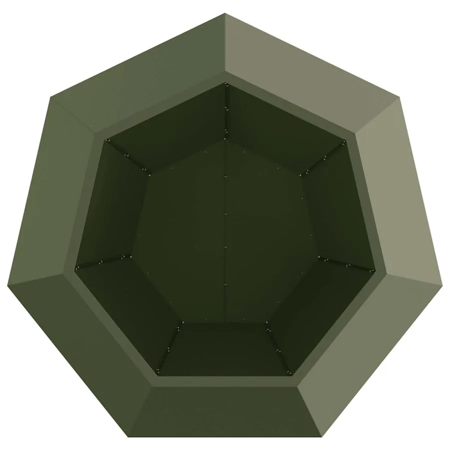 Jardinière 2 pc Vert olive 100 x 100 x 80 cm Acier - 7