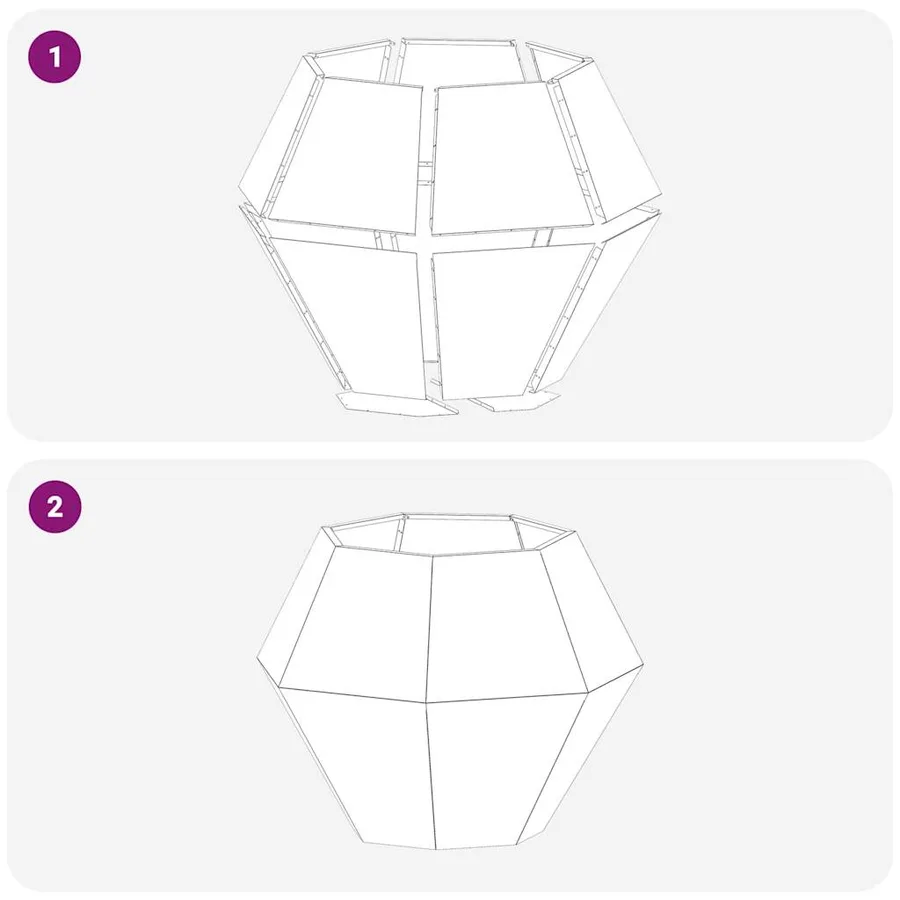 Jardinière 2 pc Vert olive 100 x 100 x 80 cm Acier - 9