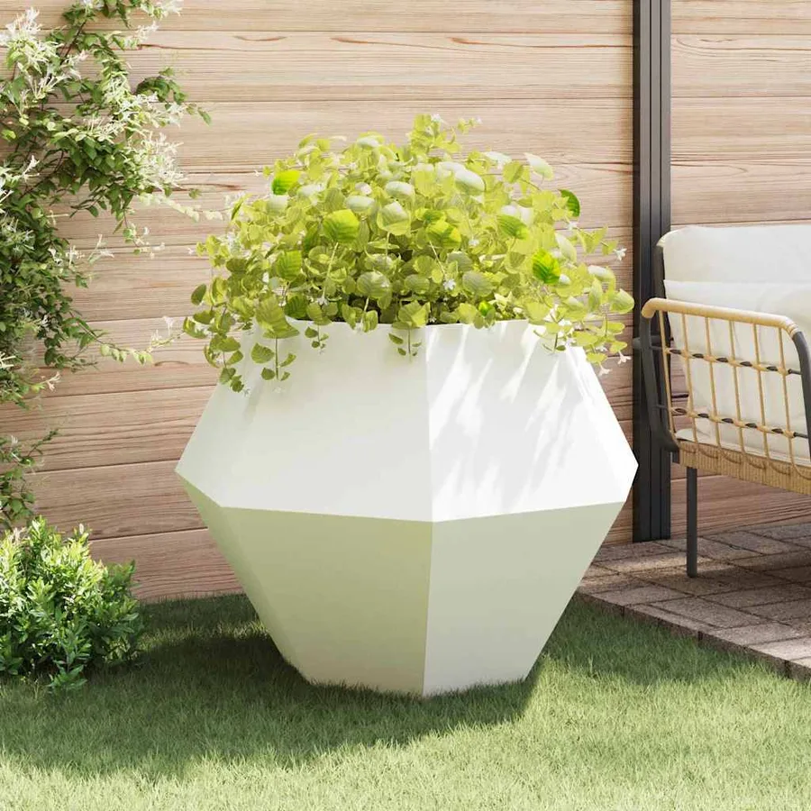 Jardinière 2 pc Blanc 100 x 100 x 80 cm Acier - 4