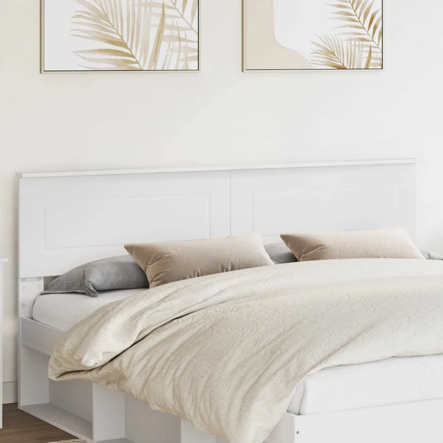 Tête de lit Blanc Bois d'ingénierie