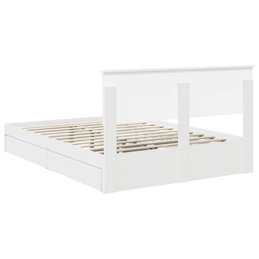 Lit de Rangement Blanc 140 x 200 cm Bois d'ingénierie - 10