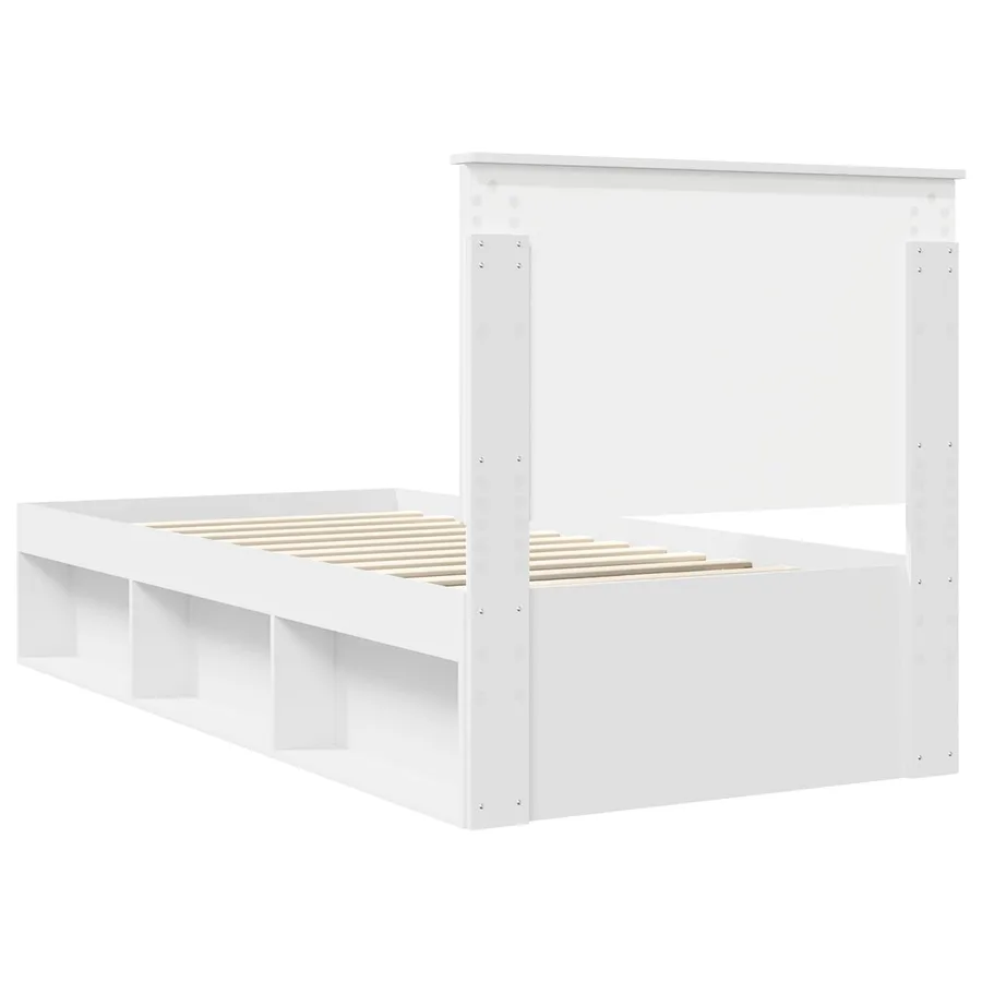 Cadre de lit Blanc 90 x 190 cm Bois de pin massif - 9