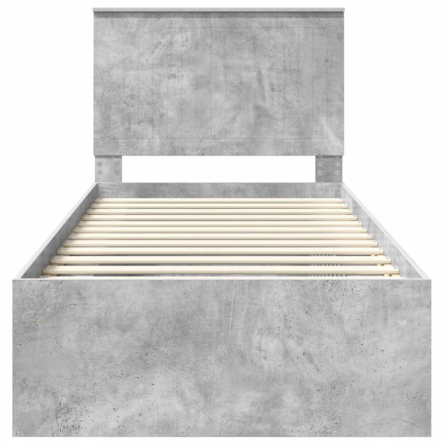Cadre de lit Béton 90 x 200 cm Bois de pin massif - 7