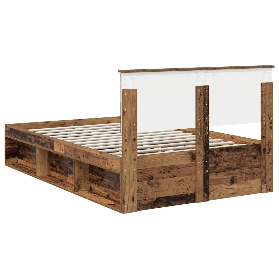Cadre de lit Bois ancien 120 x 190 cm Bois d'ingénierie - 9