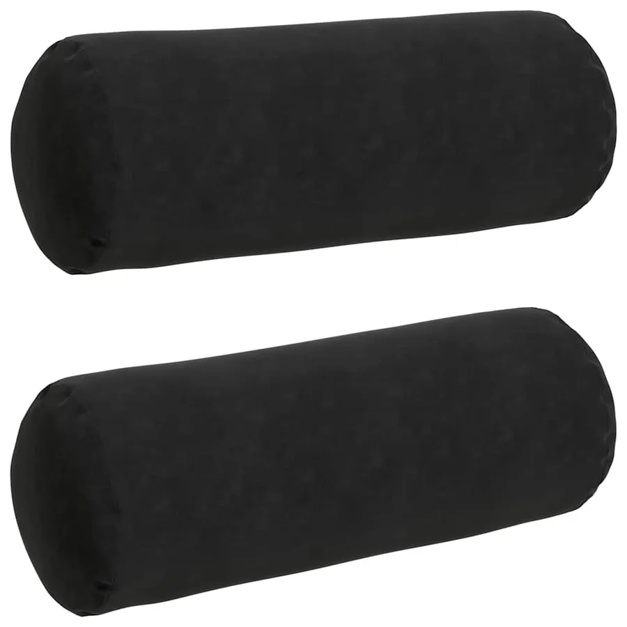 Coussins d'accent 2 pcs Noir Ø 25 x 70 cm - 2