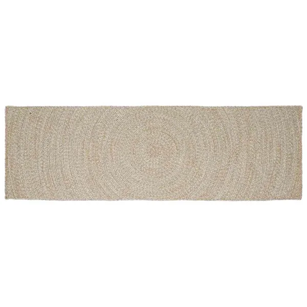 Tapis de surface Naturel et Blanc 80 x 200 cm Jute