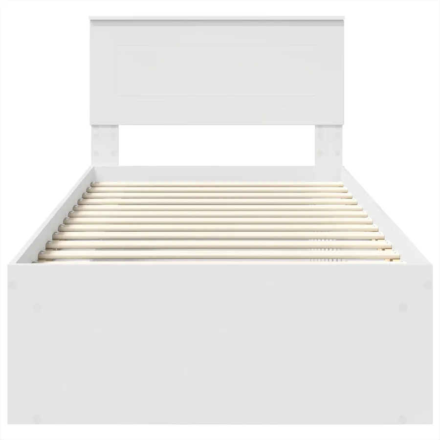 Cadre de lit Blanc 75 x 190 cm Bois d'ingénierie - 7