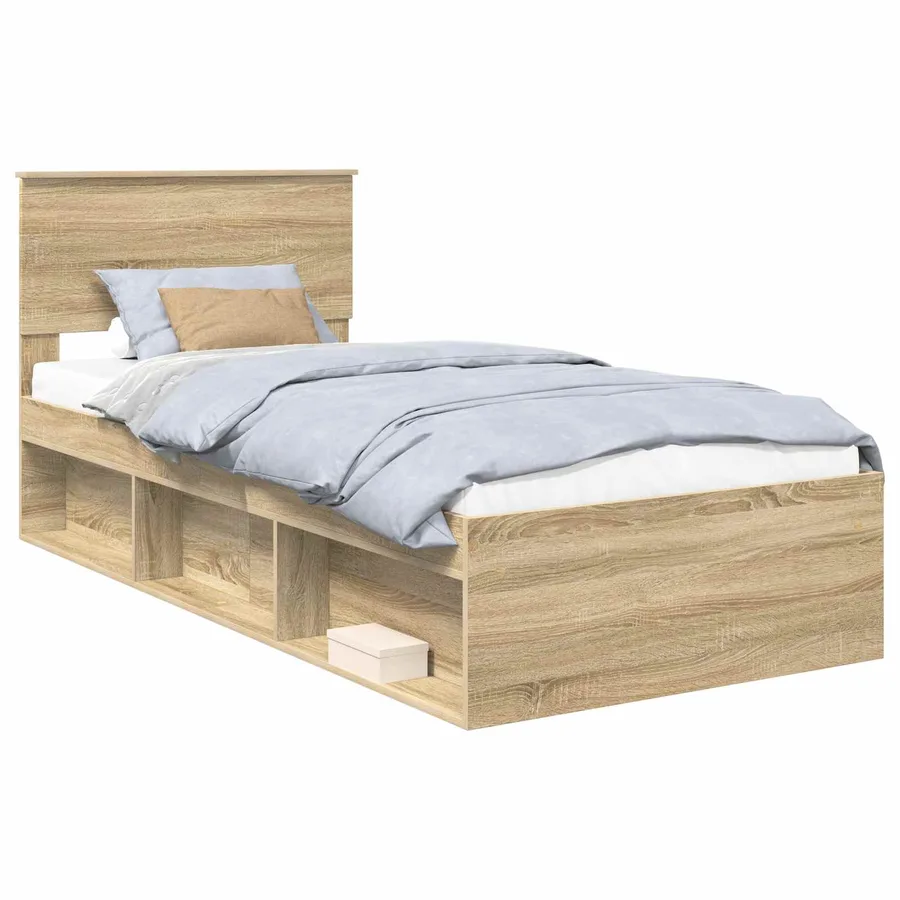 Cadre de lit Chêne Sonoma 75 x 190 cm Bois d'ingénierie - 2