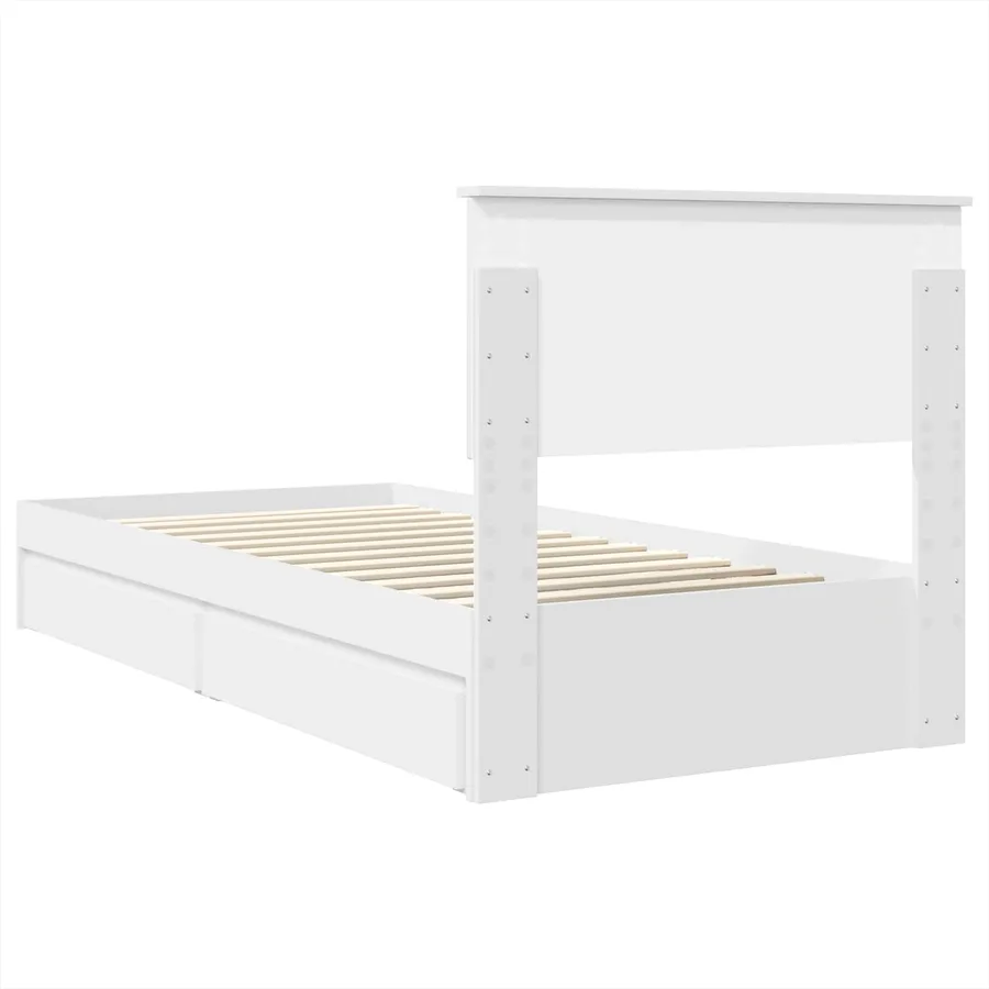 Lit de Rangement Blanc 75 x 190 cm Bois d'ingénierie - 8