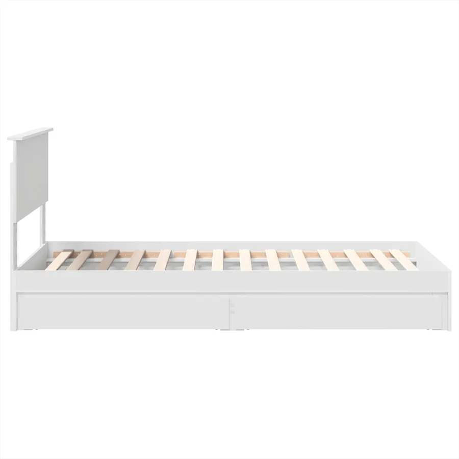 Lit de Rangement Blanc 75 x 190 cm Bois d'ingénierie - 9