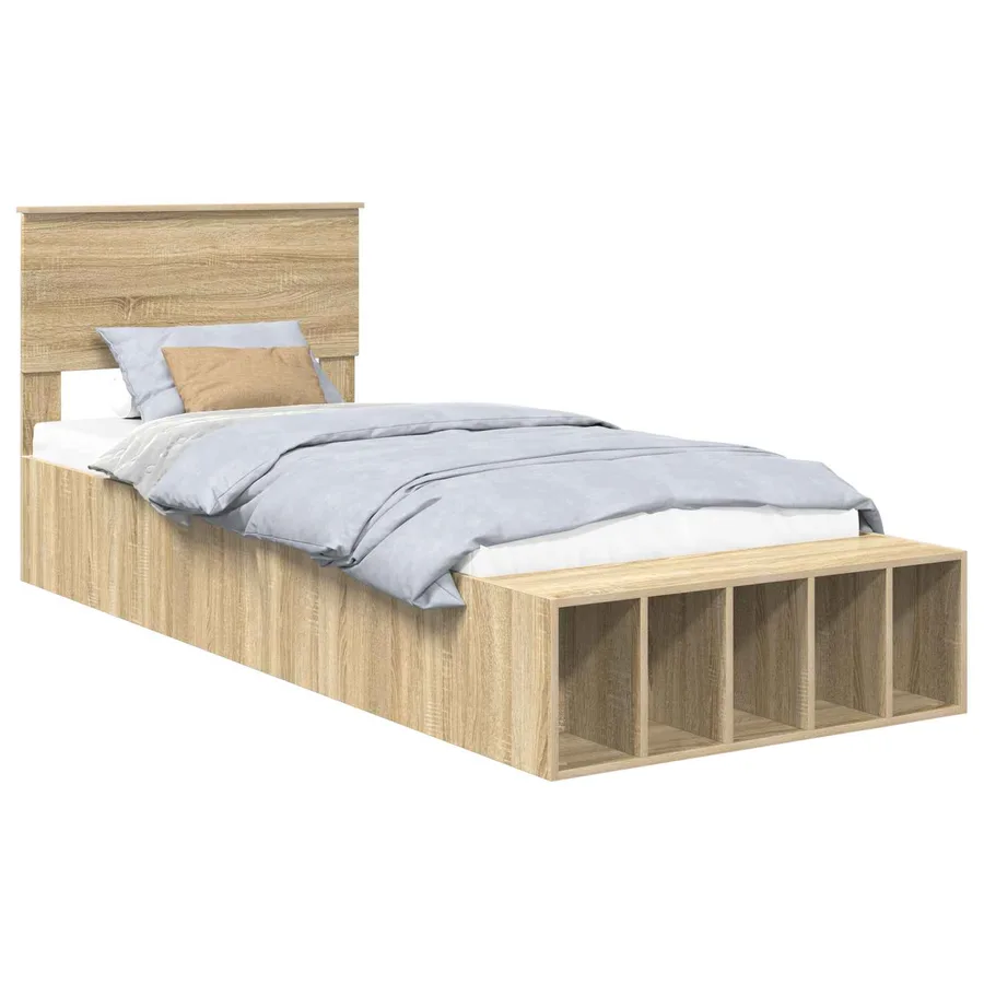Cadre de lit Chêne Sonoma 75 x 190 cm Bois d'ingénierie - 2