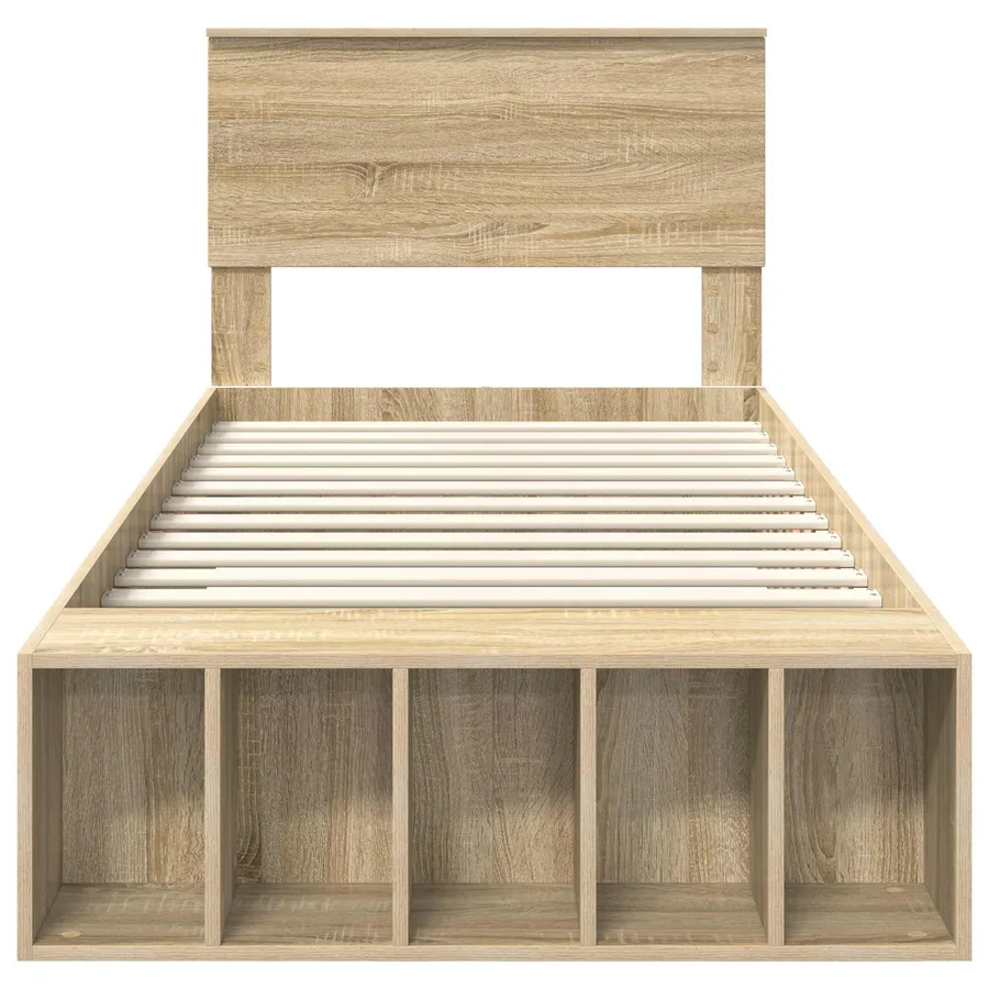 Cadre de lit Chêne Sonoma 75 x 190 cm Bois d'ingénierie - 7