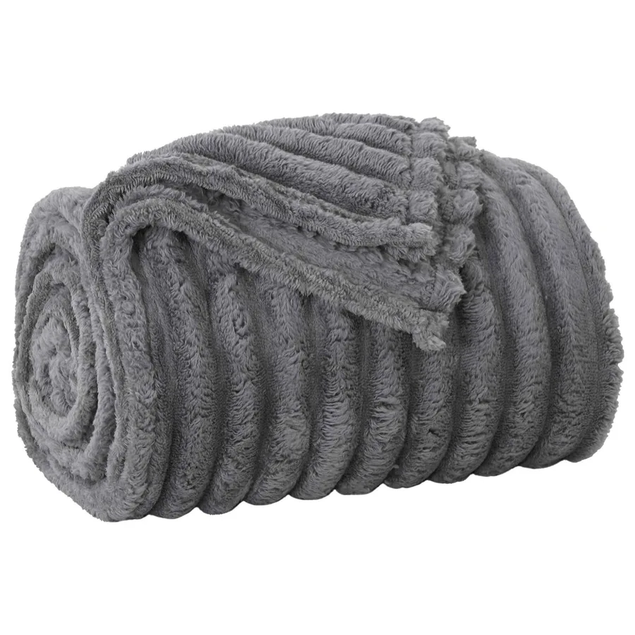 Couvertures à jeter 6 pcs Gris foncé 240 x 220 cm Toison - 4