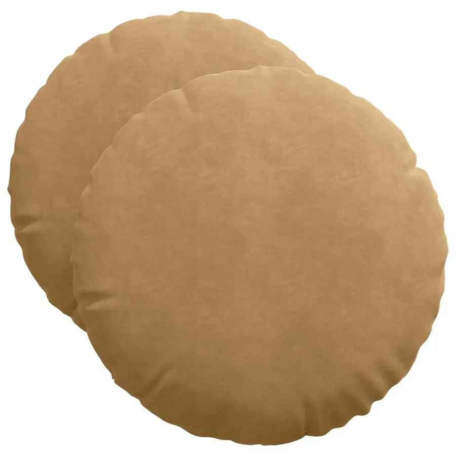 Coussins de siège 2 pcs Marron Ø50 x 19 cm Velours - 2