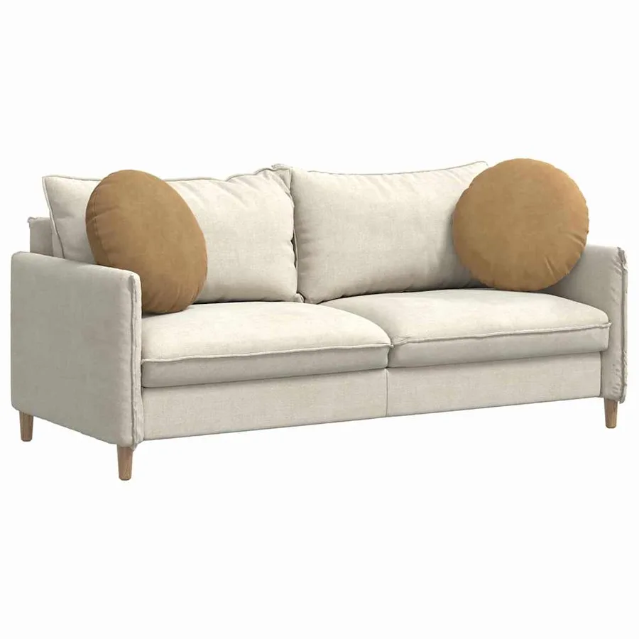 Coussins de siège 2 pcs Marron Ø50 x 19 cm Velours - 3