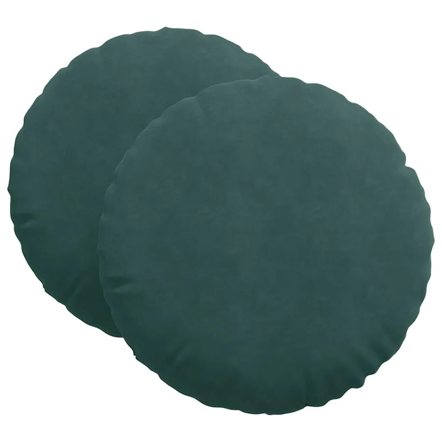 Coussins de siège 2 pcs Vert foncé Ø 80 x 29 cm Velours - 2