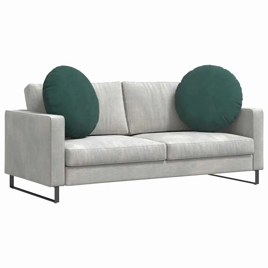 Coussins de siège 2 pcs Vert foncé Ø 80 x 29 cm Velours - 3