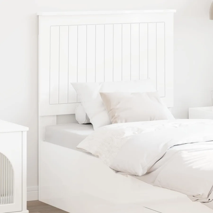 Tête de lit Blanc Brillant 80 cm Bois d'ingénierie