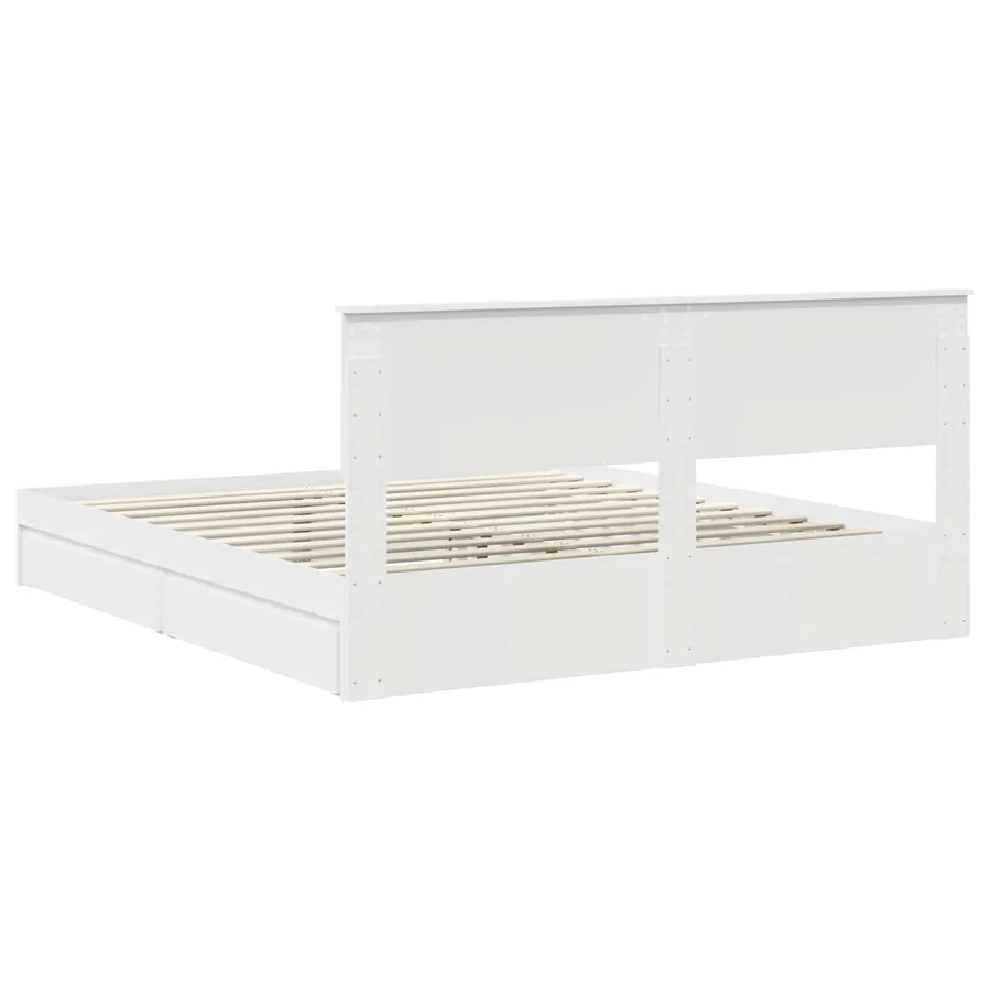 Lit de Rangement Blanc 180 x 200 cm Bois d'ingénierie - 10