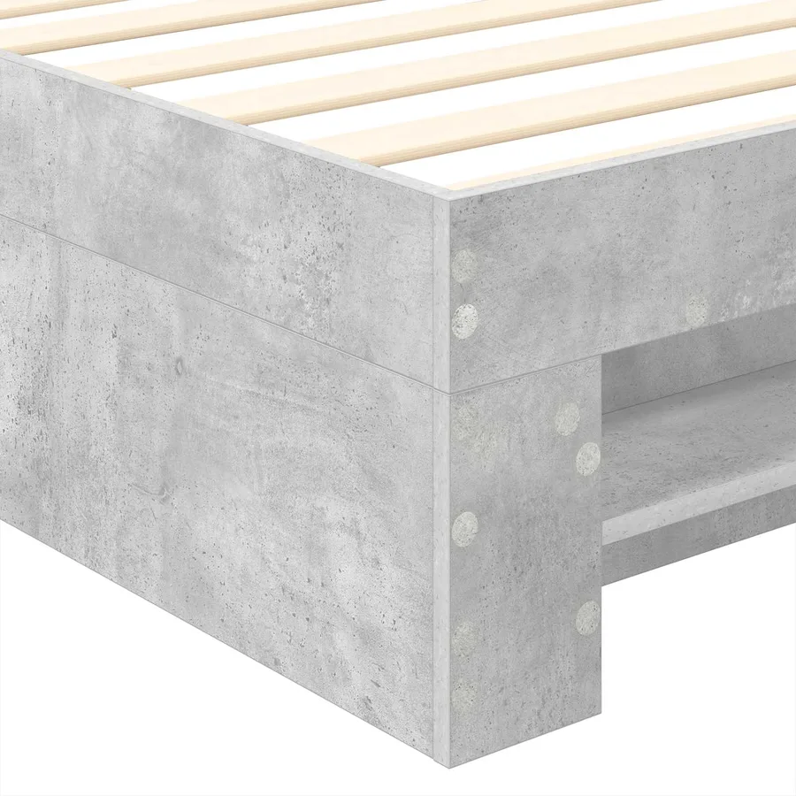 Cadre de lit Gris béton 80 x 200 cm Bois d'ingénierie - 11