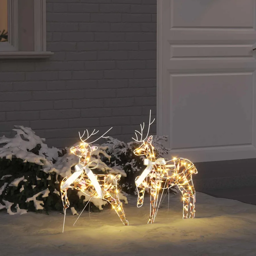 Rennes LED avec 40 LED 2 pcs Blanc chaud PET