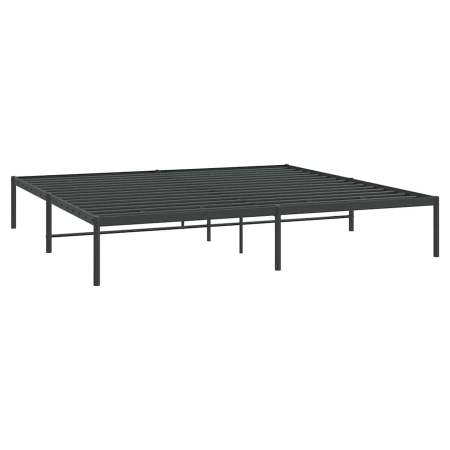 Cadre de lit métal sans matelas noir 193x203 cm - 3