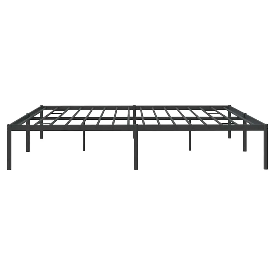 Cadre de lit métal sans matelas noir 193x203 cm - 7