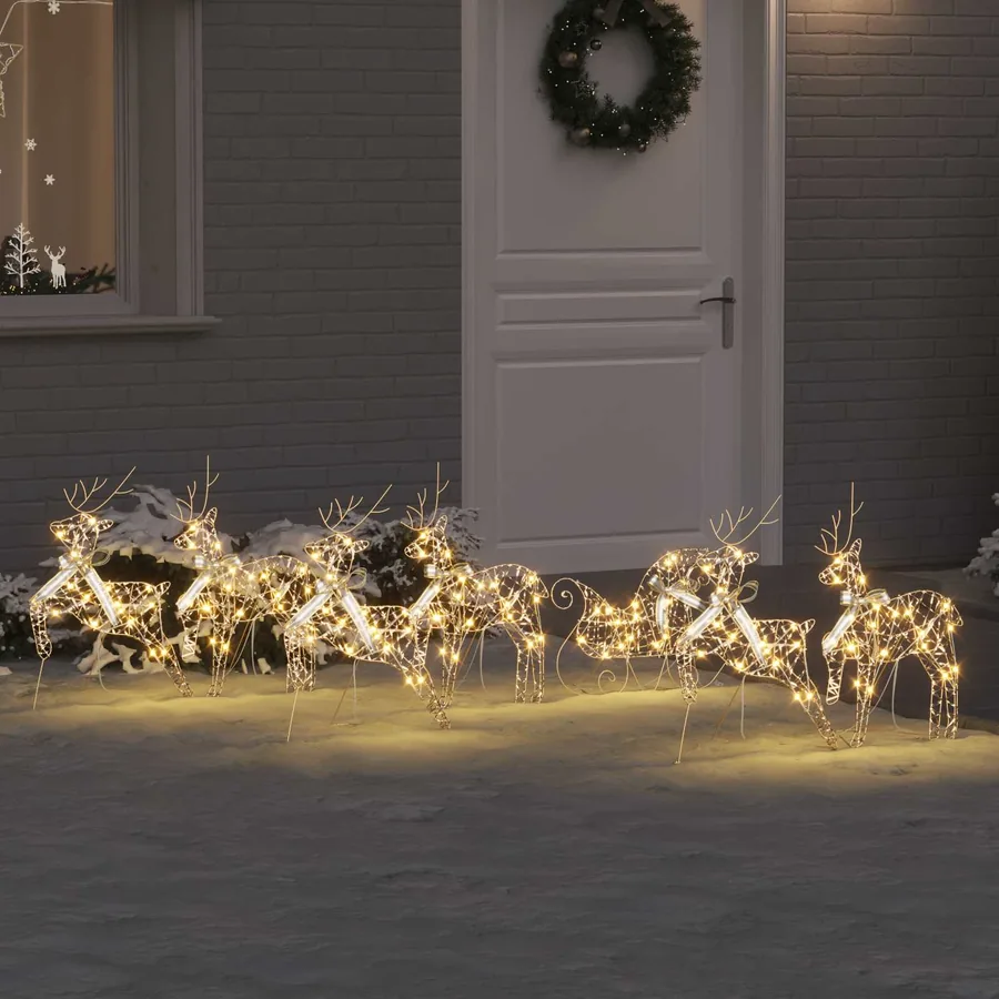 Rennes LED avec 40 LED 7 pcs Doré PET