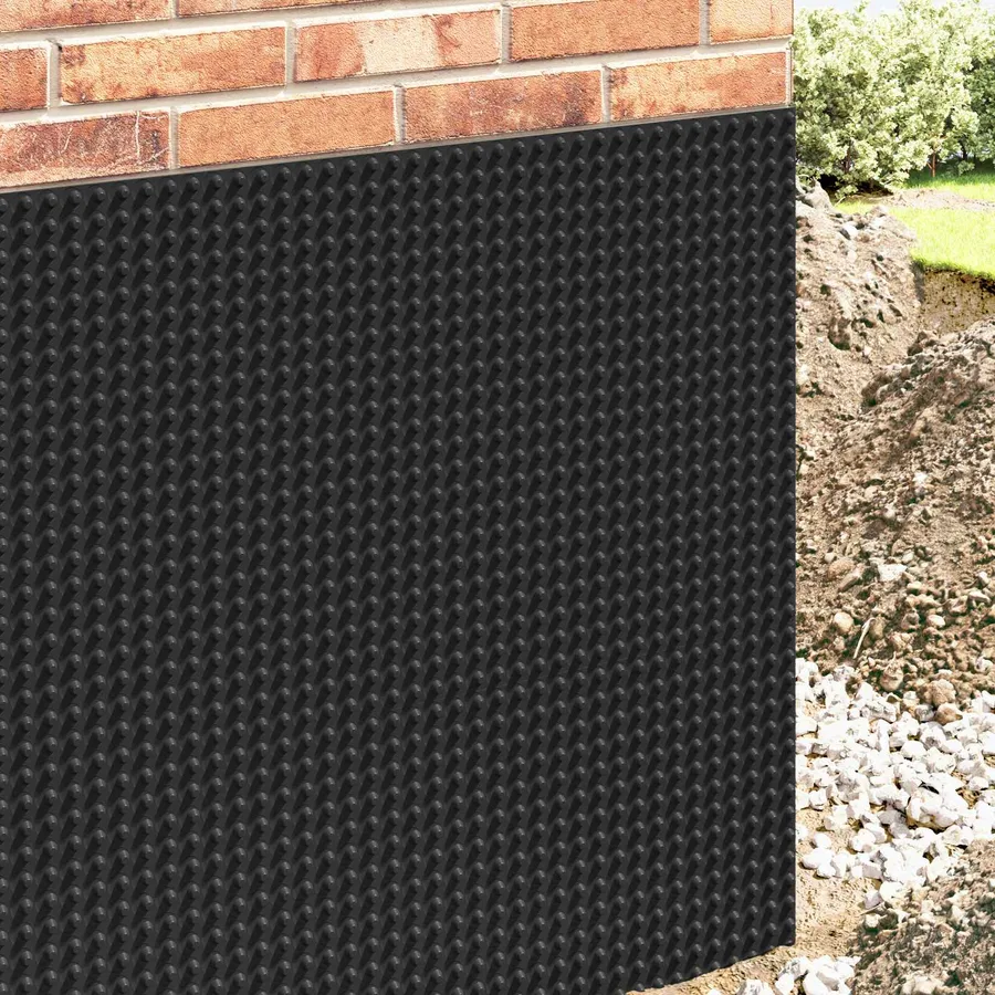 Feuille de drainage nervurée Noir 0,5 x 20 m HDPE - 3