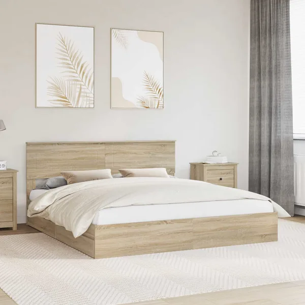 Lit de Rangement Chêne Sonoma 180 x 200 cm Bois d'ingénierie