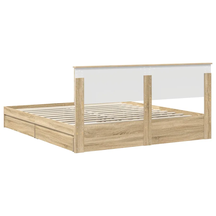 Lit de Rangement Chêne Sonoma 180 x 200 cm Bois d'ingénierie - 10