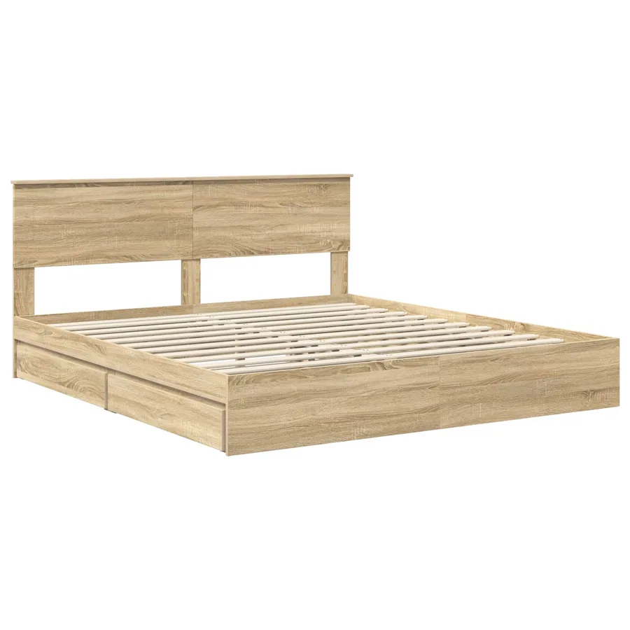Lit de Rangement Chêne Sonoma 180 x 200 cm Bois d'ingénierie - 4