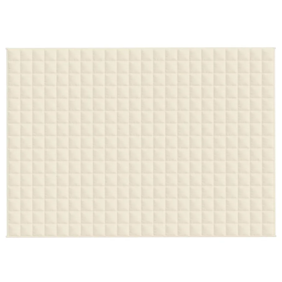 Couverture lestée Crème clair 155x220 cm 7 kg Tissu - 3