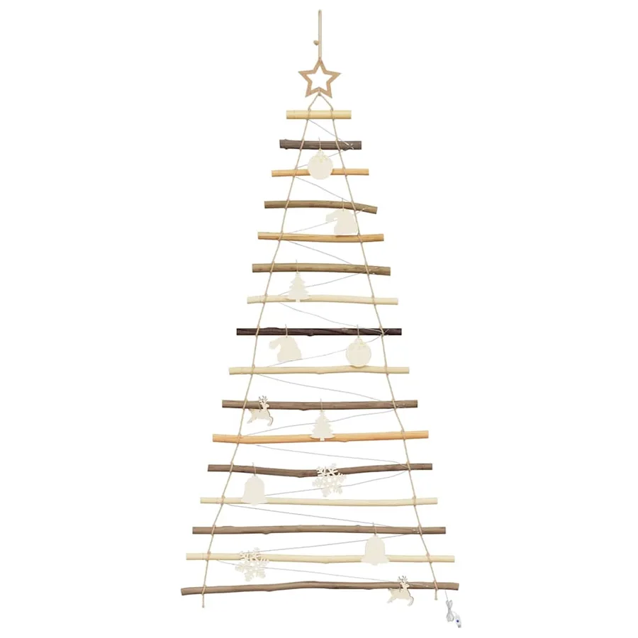 Sapin de Noël avec 80 LED Naturel 150 cm frêne massif - 5