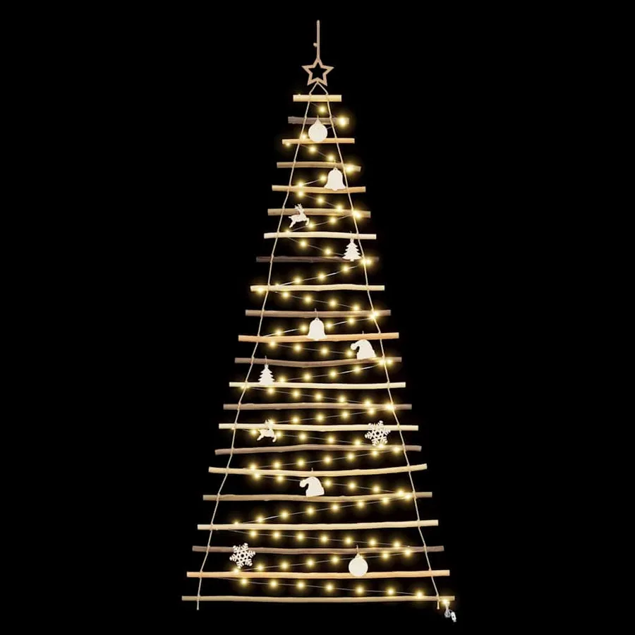 Sapin de Noël avec 130 LED Naturel 210 cm frêne massif - 6