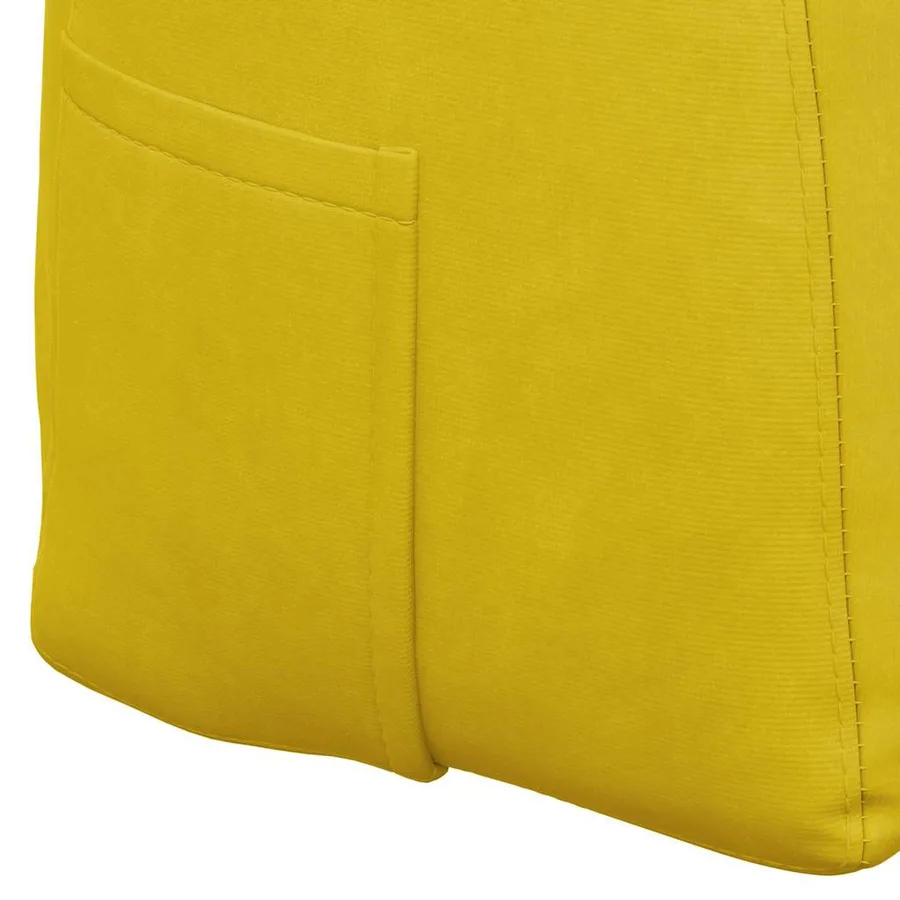 Coussin de Dos Jaune 200 x 24 x 50 cm Velours - 9