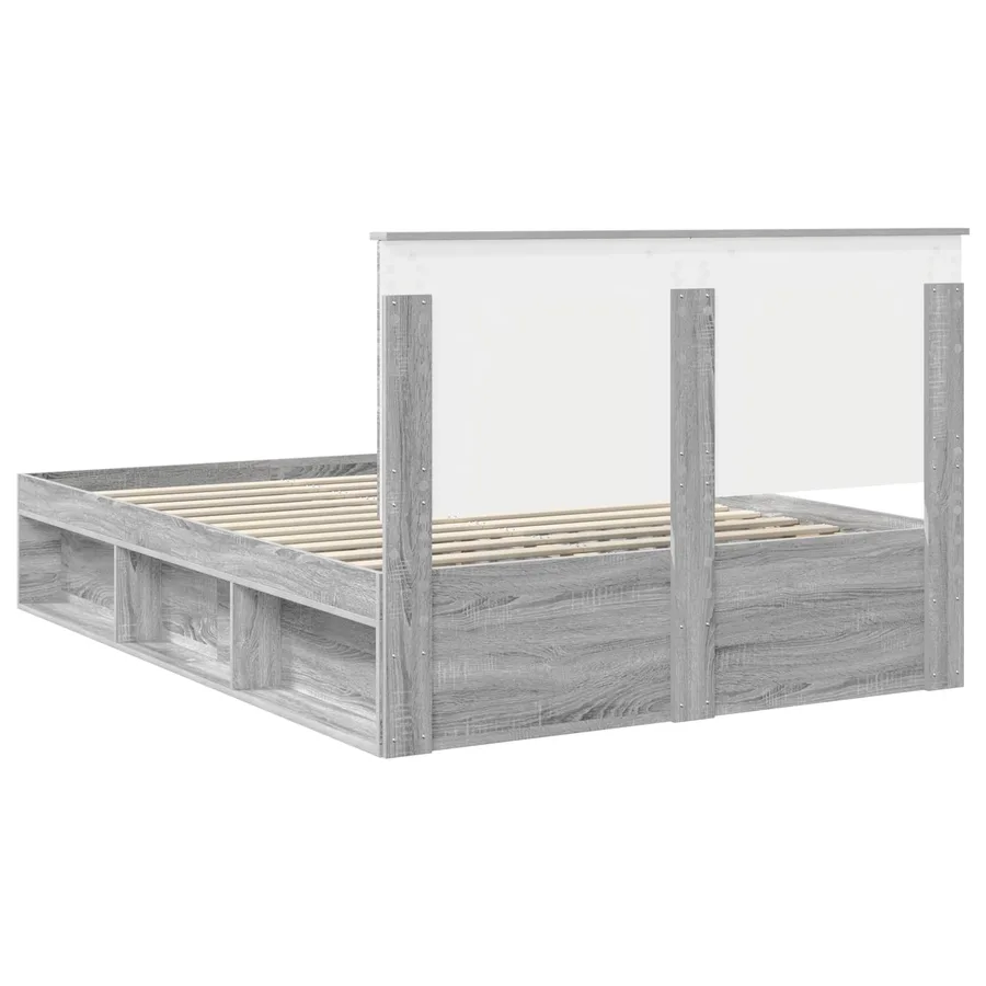 Cadre de lit Gris Sonoma 140 x 200 cm Bois de pin massif - 9