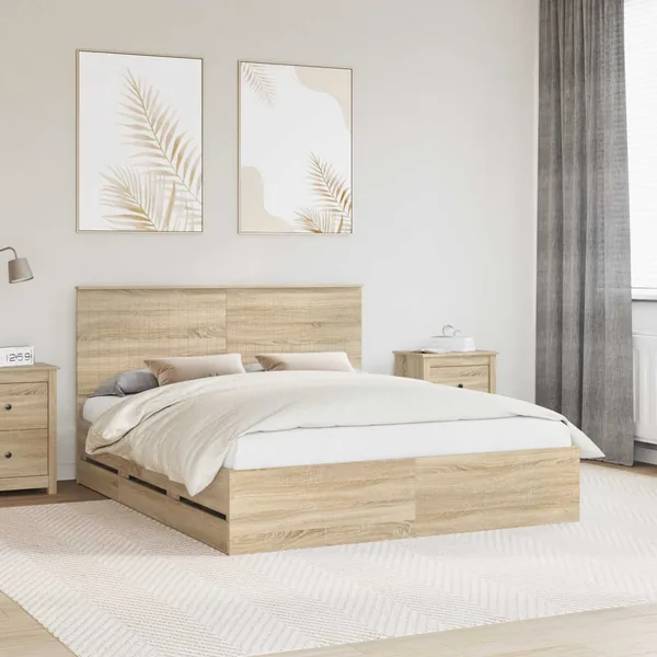 Cadre de lit Chêne Sonoma 160 x 200 cm Bois Ingénierie