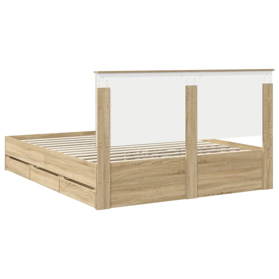 Cadre de lit Chêne Sonoma 160 x 200 cm Bois Ingénierie - 8