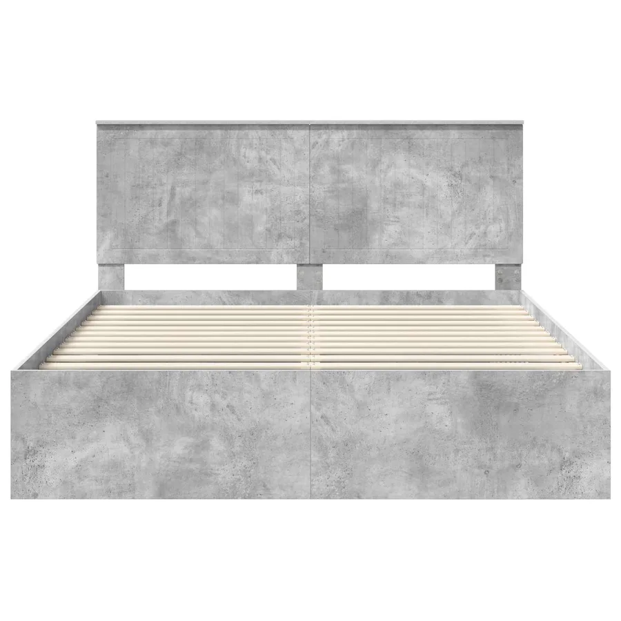 Cadre de lit Béton 160 x 200 cm Bois de pin massif - 7